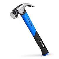 16 Oz Jacketed Graphite Magnetic Head Curved Claw Hammer with Non-Slip Cushion Grip Framing Hammer Smooth Face with Smooth Face 0501