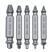 Speed Out Screw Extractor Drill Bits Tool Set Broken Damaged Bolt Remover Guide Set Broken Easy Out Fastener Kit (5 Pieces, HSS 4341# Silver)