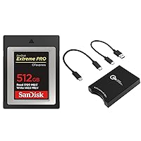 Extreme PRO 512GB CFexpress Type-B Memory Card, 1700MB/s Read, 1400MB/s Write Green Extreme USB-C 3.2 Gen 2 CFexpress Type-B and SD UHS-II Memory Card Reader