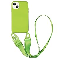 Compatible with iPhone 12/12 Pro,Crossbody Phone Case with Lanyard Cute Soft Silicone Case with Adjustable Shoulder Strap Shockproof Protector Compatible with Women Girls Fluorescent