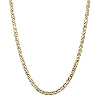 14k Gold 5.5mm Semi solid Nautical Ship Mariner Anchor Chain Necklace Jewelry Gifts for Women - Length Options: 18 20 22 24 26