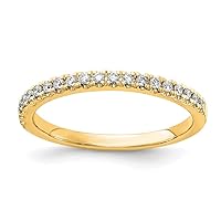 14k Gold Lab Grown Diamond SI D E F 1/5ct Wedding Band Size 7.00 Jewelry for Women