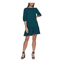 DKNY womens Fit and Flare Trapeze Dress, L/S Dazzling Na, 8 US