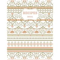 Recipes Book: The Ultimate Cookbook Organizer Personalized in to write in. Record Your Favorite Recipes Journal Notebook. Extra Size 8.5x11 inches ... Color Vintage Cover Background Paperback.