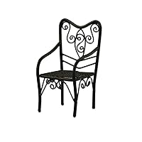 Melody Jane Dollhouse Black Wire Wrought Iron Chair Miniature Garden Patio Furniture 1:12
