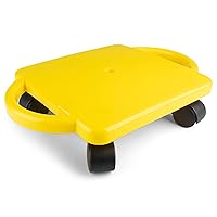 Champion Sports Standard Scooter Board with Handles, Assorted Colors (Yellow or Blue), 12 Inches