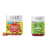 OLLY Multi + Probiotic Adult Multivitamin Gummy, 1 Billion CFUs, Digestive and Immune Support & Daily Energy Gummy, Caffeine Free, Vitamin B12, CoQ10, Goji Berry, Adult Chewable Supplement