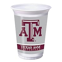 Texas A & M University Plastic Cups, 20 oz-8 pcs, One Size, Multi Color