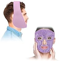 NEWGO Bundle of Jaw Ice Pack and Gel Face Mask for Pain Relief Purple