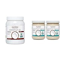 Nutiva Organic Cold-Pressed Virgin Coconut Oil, 54 Ounce & Organic Coconut Manna Puréed Coconut Butter, 15 Ounce (Pack of 2)