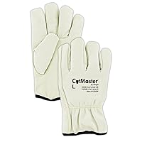1555WXXXL Cut Master 1555W Thermal Leather Drivers Glove – Cut Level A6, Gray, 3XL, HPPE