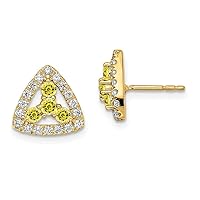 14k Gold Yg Lab Grown Diamond Si1 Si2 G H I Created Ywsap Triangle Post Earrings Measures 10.28x10 Jewelry for Women