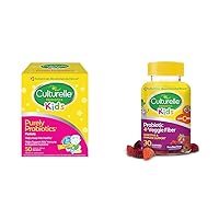 Culturelle Kids Probiotics for Digestive & Immune Health, 50 Packets + 30 Count Veggie Fiber Gummies, Ages 1+