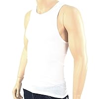 3 Men Slim Muscle Tank Top T-Shirt Ribbed Sleeveless Gym Fashion A-Shirt White M