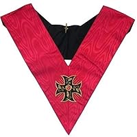 Masonic Officer's collar - AASR - 18th degree- Knight Rose Croix - Inward-patted Templar cross