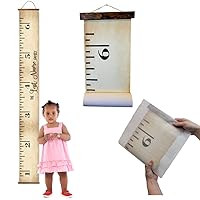 Personalized Family Name Canvas Growth Chart for Wall Nursery Decor - Ready to Hang Kids Height Wall Chart - Growth Chart for Kids - Height Chart for Kids - Kids Growth Chart Wall Hanging