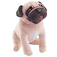 Rescue Dog, Pug, Stuffed Animal, with Sound, 5.5 inches, Gift for Kids, Plush Toy, Fill is Spun Recycled Water Bottles