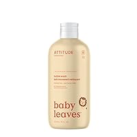 ATTITUDE Bubble Body Wash for Baby, EWG Verified, Dermatologically Tested, Plant and Mineral-Based, Vegan, Pear Nectar, 16 Fl Oz