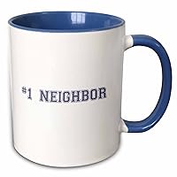 3dRose # 1 Gifts for Worlds Best and Greatest Neighbors in The Neighborhood Mug, 11 oz, Blue