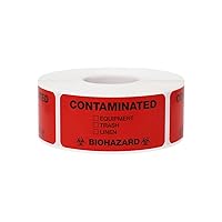 Contaminated Medical Healthcare Labels, 1.125 x 2.375