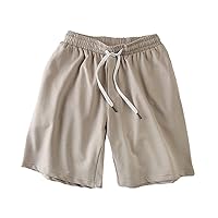 Pure Color Summer Casual Sports Shorts Men's Fashion Street Pants Stretch Drawstring Shorts