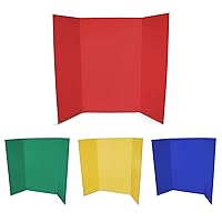 Flipside Products 36” x 48” Project Boards for Presentations, Science Fair, School Projects, Event Displays and Trifold Picture Board, Proudly Made in USA - Assorted Colors - 4 Pack