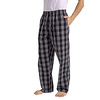 Men's Flannel Pajama Pants Woven Pajama Pant Casual Plaid Loose Sport Trousers Cotton Soft Flannel Plaid Pajama Pants
