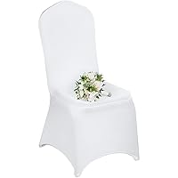VEVOR White Chair Covers Polyester Spandex Chair Cover for Party Wedding Banque Chair Covers,100 Pcs, Arched-Front Chair Cover