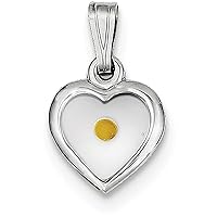 Sterling Silver Small Heart with Mustard Seed Pendant Necklace Chain Included