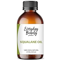 Squalane Oil - 100% Pure & Natural Plant Derived Facial Oil 4 Fl Oz - Cold Pressed and Unrefined Premium Grade Multipurpose Moisturizing Oil For Skin and Hair