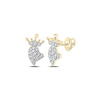 The Diamond Deal 10kt Rose Gold Womens Round Diamond Cluster Earrings 1 Cttw