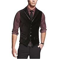 Black Men Suit Vest,Velvet Formal Business Waistcoat,Casual Vest,for Wedding,Dinner,Dating,Party (Color : Black, Size : XXX-Large)