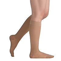 Women’s Knee-High Graduated Compression Socks, 15-20 mmHg – Moderate Pressure Sheer Socks, Support Stockings Hose