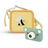 Kidamento Camera Silicone Bag Bundle - Digital Camera for Children and Camera Case - Model C Mikayo The Bear - Silicone Bag Yellow Bee
