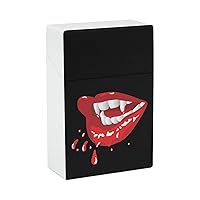 Vampire Lips Cigarette Case for Men Women Flip Open Cigarette Box Pocket Holder for Home Travel