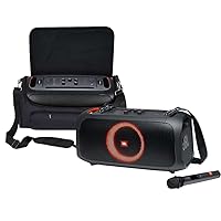 JBL PartyBox On-The-Go Portable Party Speaker Bundle with gSport Carry Bag (Black)