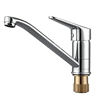 Bathroom Faucet,Basin Mixer,Single Hole Single Handle,Chrome Kitchen Faucet with Round Spout, Crane Faucet,Stainless Steel Kitchen Sink Faucets, Easy to Install