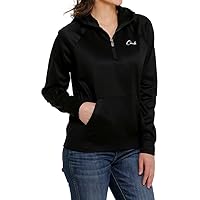 Cinch Western Sweatshirt Women Hoodie Raglan Logo XXL Black MAK7899001