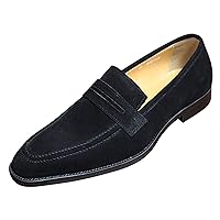 Mens Loafers Silp On Casual Dress Formal Handmade Suede Penny Loafers Wedding Fashion Walking Shoes for Men