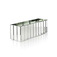 Serene Spaces Living Oblong Gatsby Mirror Vase – Great Gatsby Inspired Luxe Glass Vase with Bevel Edged Mirror Strips, Use for Home Décor, Event Centerpieces, 15 3/4” L x 4 3/4” W x 4 3/4