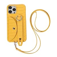 Crossbody Lanyard Handbag Messenger Bag Wrist Strap Wallet Leather case for iPhone 13 11 12pro 13pro x xr xs Card Holder,Yellow,for iPhone 11Pro