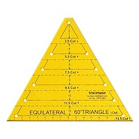 Traceease Trace Simple Trace Stable, Equilateral 60 Degree Triangle Quilting Drawing Template, DIY Stitching and Sewing Tools, Textile Cutting Angular Measurement Plastic Stencil, 13.9 cmx 16.5 cm