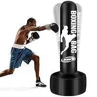Standing Punching Bag for Adults 69'' Heavy Bag with Stand Inflatable Boxing Bags Freestanding Kickboxing Bag Equipment for Training MMA Muay Thai Fitness to use Outdoor Indoor