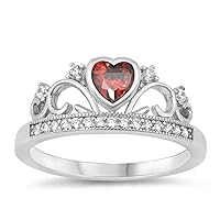 CHOOSE YOUR COLOR Sterling Silver Tiara Ring