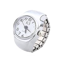 Fashion Finger Watch, Men Women Finger Ring Watch Creative Elastic Round Quartz Roman Numerals Watches, Make You Cool in The Crowd