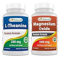 Best Naturals L-Theanine 200mg & Magnesium Oxide 500 mg