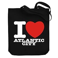 I love Atlantic City Bold Font Canvas Tote Bag 10.5