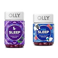 OLLY Sleep & Kids Sleep Gummies, Melatonin, L-Theanine & Botanicals, Adult 70 Count & Child 50 Count