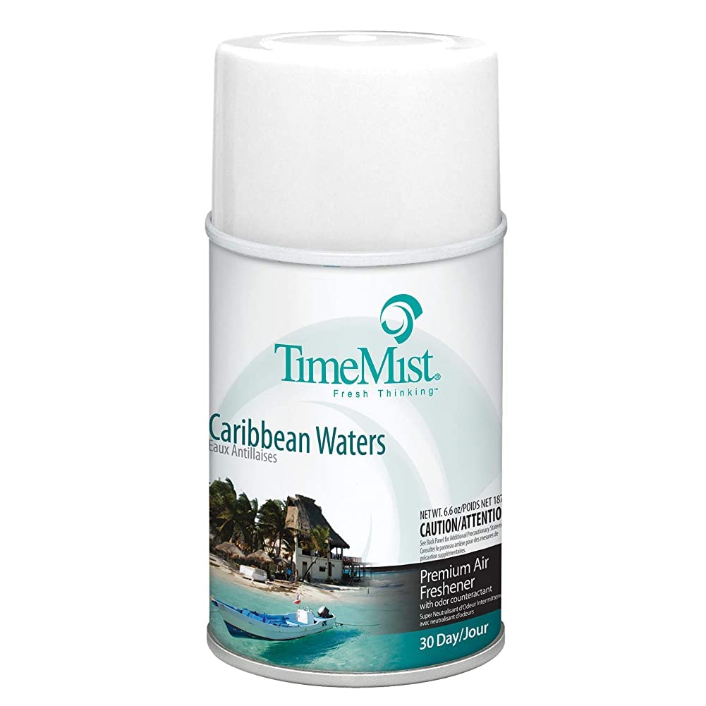 TimeMist 1042756 Metered Fragrance Dispenser Refill, Caribbean Waters, 7 oz, Aerosol (Case of 12)