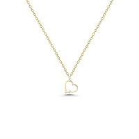 Heart Necklace, 14K Real Gold Heart Necklace, Dainty Custom Heart Necklace, Minimalist Gold Heart Necklace